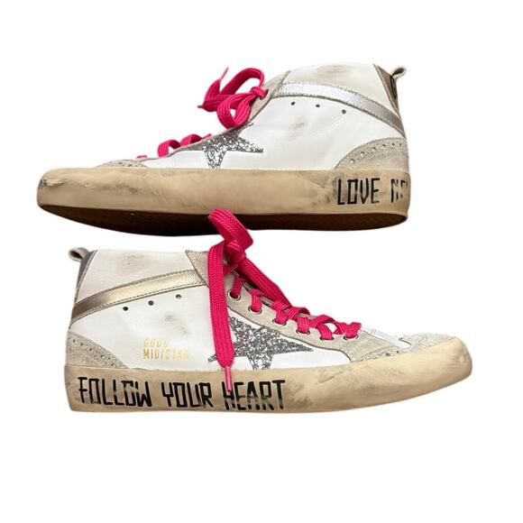 Golden Goose Mid Star Leather Sneakers Size 38 US 8 Womens